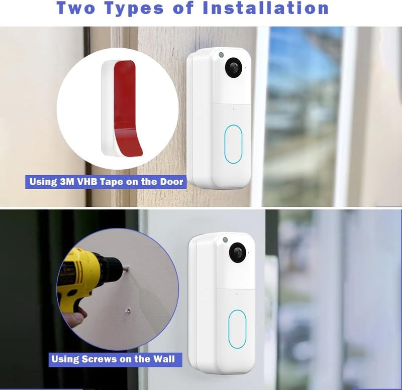 Gresus Blink Doorbell Mount, Adjustable (15 to 45 Degrees) Corner Mount, No-Drill Mounting Bracket for Blink Doorbell Camera(1st & 2nd Gen), Wide Viewing Angle Mount, White - Image 3